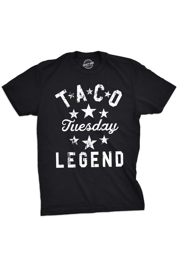 Mens Taco Tuesday Legend T Shirt Funny Dinner Tee for Guys Graphic Tees