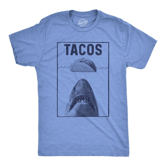 Mens Tacos Shark T Shirt Funny Jaws Tee for Guys Graphic Tees