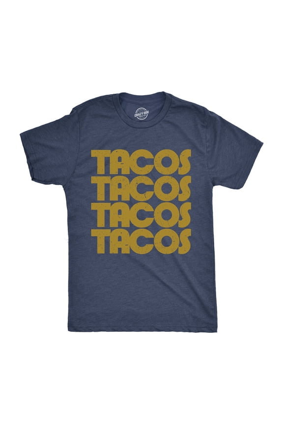 Mens Tacos Tacos Tacos T Shirt Funny Retro Tee for Guys Graphic Tees