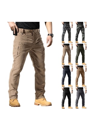 Mens Tactical Cargo Pants Ripstop Combat Trousers Lightweight Outdoor Work Hiking Pants Khaki M