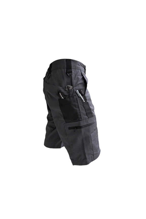 Mens Tactical Cargo Shorts Baggy Multi-Pocket Elastic Waistlong Shorts Casual Work Outdoors Gray S