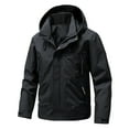 thumbnail image 1 of Mens Tactical Hiking Jackets Big & Tall Windbreaker Outdoor Coat with Hood Zipper Outwear Performance Jacket Black, 5XL, 1 of 7