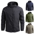 thumbnail image 1 of Mens Tactical Jacket Waterproof Windbreakers Lightweight Military Zip Up Hooded Coats Hiking Raincoat Dark Blue XXXL, 1 of 8