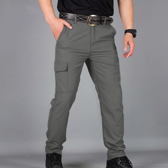 Mens Tactical Pants Ripstop Cargo Work Pants with Pockets Water Resistant Breathable Hiking Pants Gray XL