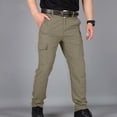 thumbnail image 1 of Mens Tactical Pants Ripstop Cargo Work Pants with Pockets Water Resistant Breathable Hiking Pants Khaki L, 1 of 5