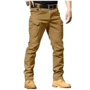 Mens PantsWaterproof Rip Stop Hiking Pants Lightweight Cargo Work ?Brown M