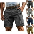 thumbnail image 1 of Mens Tactical Shorts 7 Inch Inseam Jacquard Texture Embroidered Logo Casual Comfort Short Breathable Fabric Ideal for Outdoor Adventures (Dark Gray_01 , L), 1 of 7