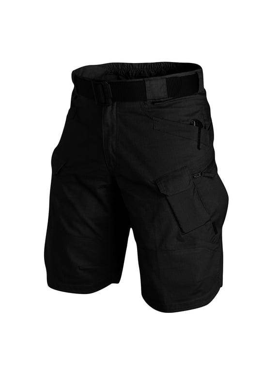 Mens Tactical Stretch Outdoor Cargo Shorts Wear Resistant Rip Stop Work Hiking Fishing Shorts Black XL