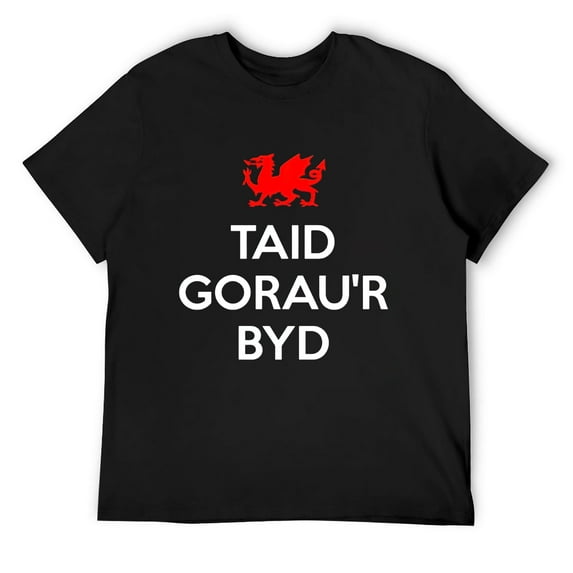 Mens Taid Gorau'r Byd World's Best Grandfather Welsh Wales T Shirt Black Medium