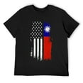 thumbnail image 1 of Mens Taiwanese American Flag - Pride Taiwan USA Short Sleeve T-Shirt Black, 1 of 5