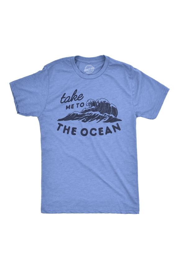 Mens Take Me to The Ocean T Shirt Cute Beach Vacation Tee Graphic Tees