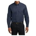 thumbnail image 1 of Mens Tall Long Sleeve Cotton/Polyester Easy Care Shirt Navy/ Light Stone 4X-Large Tall, 1 of 6