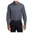 thumbnail image 1 of Mens Tall Long Sleeve Cotton/Polyester Easy Care Shirt Steel Grey/ Light Stone X-Large Tall, 1 of 6