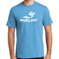 thumbnail image 1 of Mens Tall Size Manu Bay Surf Company WHITE LOGO Surfer Cotton T-shirt, Aquatic Blue - 2XL TALL, 1 of 3