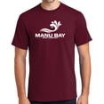thumbnail image 1 of Mens Tall Size Manu Bay Surf Company WHITE LOGO Surfer Cotton T-shirt, Cardinal Red - Large TALL, 1 of 3