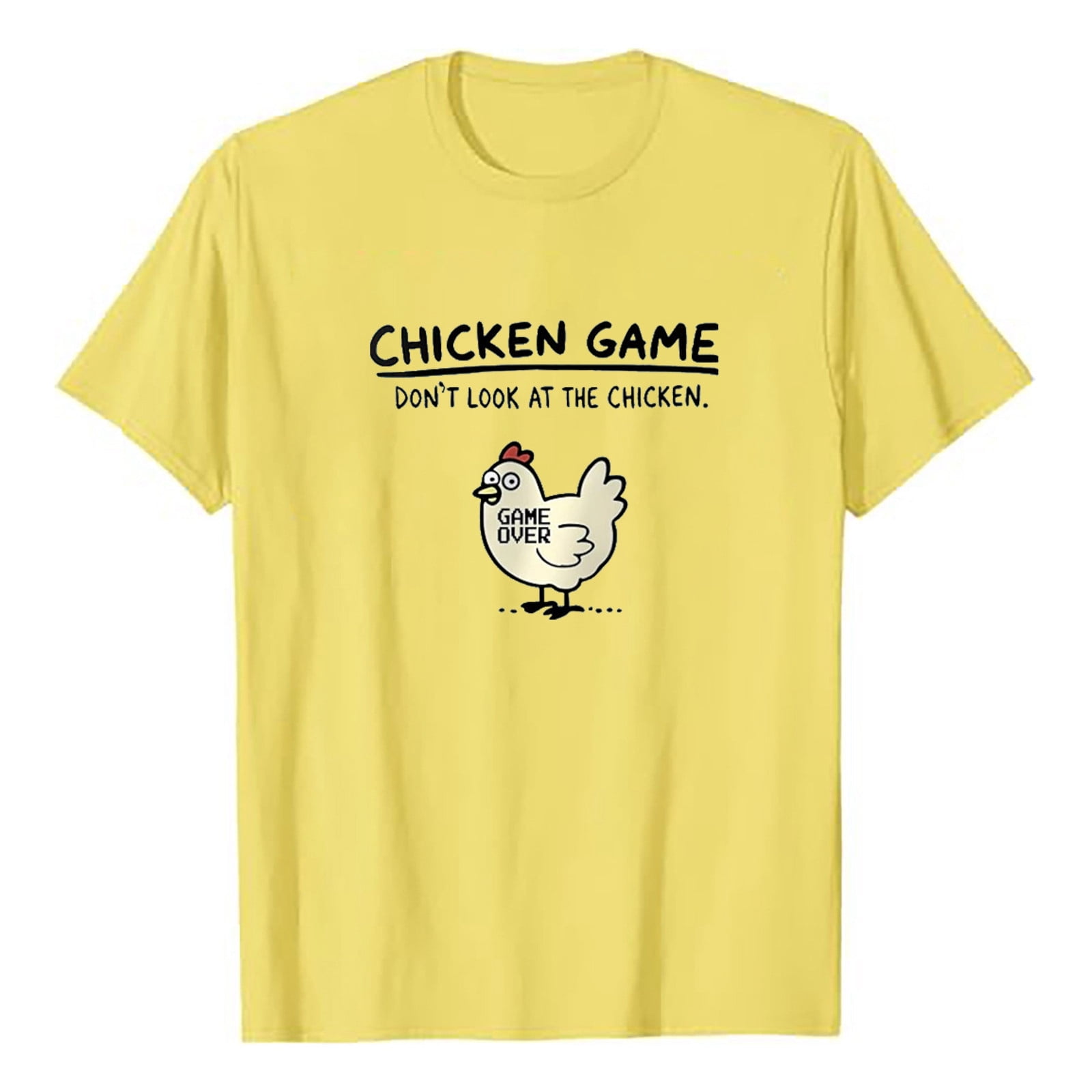 Mens Tall T Shirts Chicken Game Don'T Look At The Chicken Funny