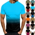 thumbnail image 1 of Mens Tall T Shirts Slim Fit Short Sleeve Big and Tall Gym Apparel Athletic Fit Gradient Boat Neck Summer Vacation Basic Streetwear, 1 of 5