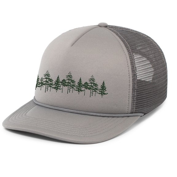 Mens Tamarack Trees Outdoors Rope Hat Embroidered Foam Front Mesh Back Trucker Hat, Graphite/Graphite