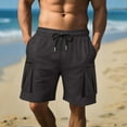 thumbnail image 1 of Mens Tan Cargo Shorts, Multi - Pockets, Belted Waist, Summer Beach Vacations & Outdoor Work, 1 of 6