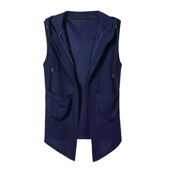 Mens Tank Top Beach Casual Hooded Vest Lightweight Sleeveless Hooded Jacket Fitness Vest