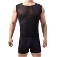 thumbnail image 1 of Mens Tank Top Beach Casual Pullover Perspective Breathable Sleeveless Wide Shoulder Vest, 1 of 9