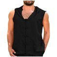 thumbnail image 1 of Mens Tank Top Beach Summer Casual Fashion Sports Sleeveless Hooded Blouse Vest Sleeveless Tank Top, 1 of 5