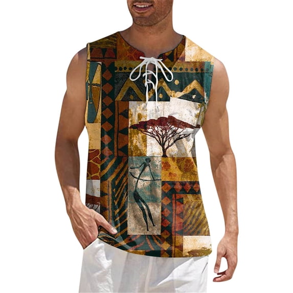 Mens Tank Top Casual Stylish Sleeveless T Shirts With Tie Slim Fit Ideal Spring Summer Daily Sport Lightweight Vest OTHER L