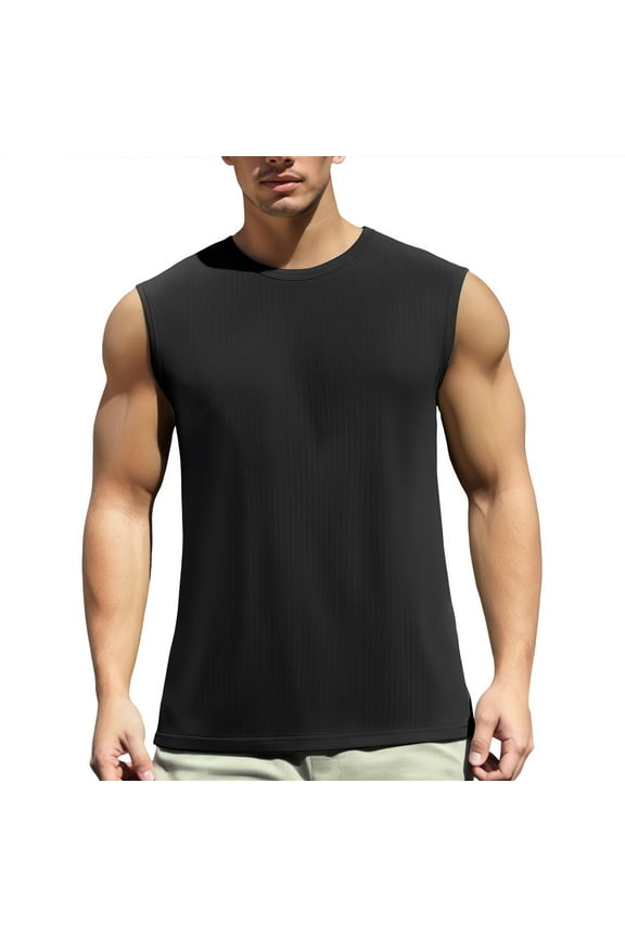 Mens Tank Top Gym Sleeveless Tee Shirts Stringer Tank Top Athletic Casual Muscle Tank Bodybuilding Gym Vest Loose Fit Fitness Clothing