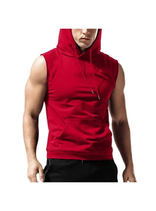 Red sleeveless hoodie walmart hotsell