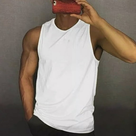 Mens Tank Top Muscle Gym Sleeveless Plain T-Shirts Tee A-Sports Shirt