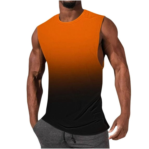 Mens Tank Top Qiggri Men's Fashion Summer Solid Color Casual Fitness Sport Permeability Tank Top