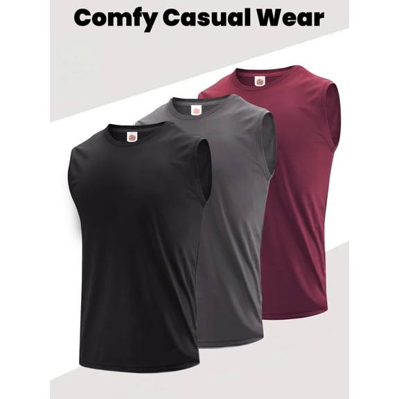 Mens Tank Tops 3 Pack,Quick Dry Gym Sleeveless Muscle T Shirts for Men's Fitness
