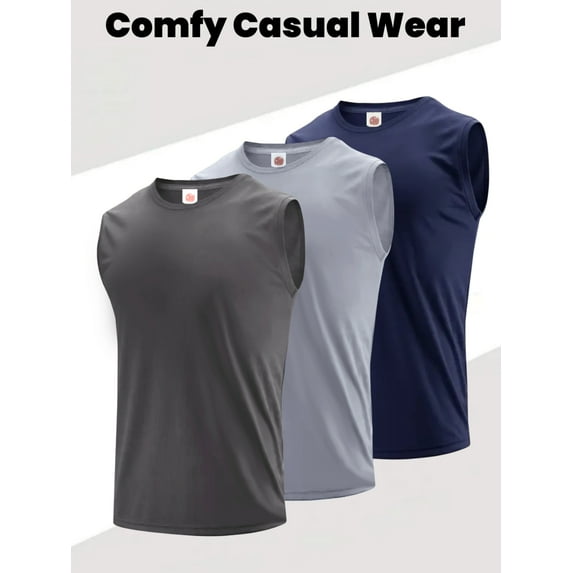 Mens Tank Tops 3 Pack,Quick Dry Gym Sleeveless Muscle T Shirts for Men's Fitness