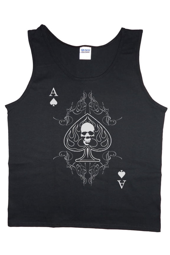 Mens Tank Tops Ace of Spades Skull Mens Shirts Sleeveless Muscle Tees