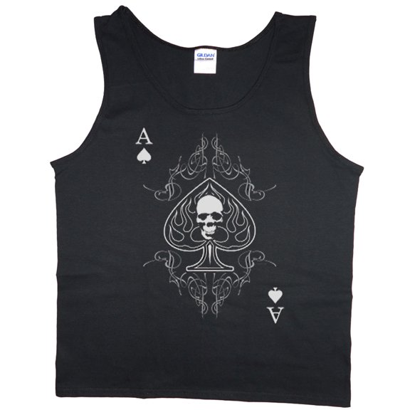 Mens Tank Tops Ace of Spades Skull Mens Shirts Sleeveless Muscle Tees