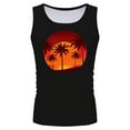 Mens Tank Tops Fashion Summer Men's Tank Top Seaside Orange Sky Sunset