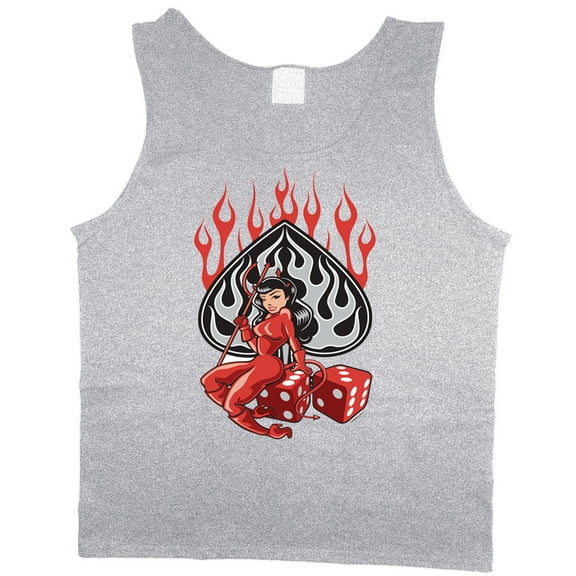 Mens Tank Tops Mens Shirts Sleeveless Muscle Tees Drag Racing Devil Girl