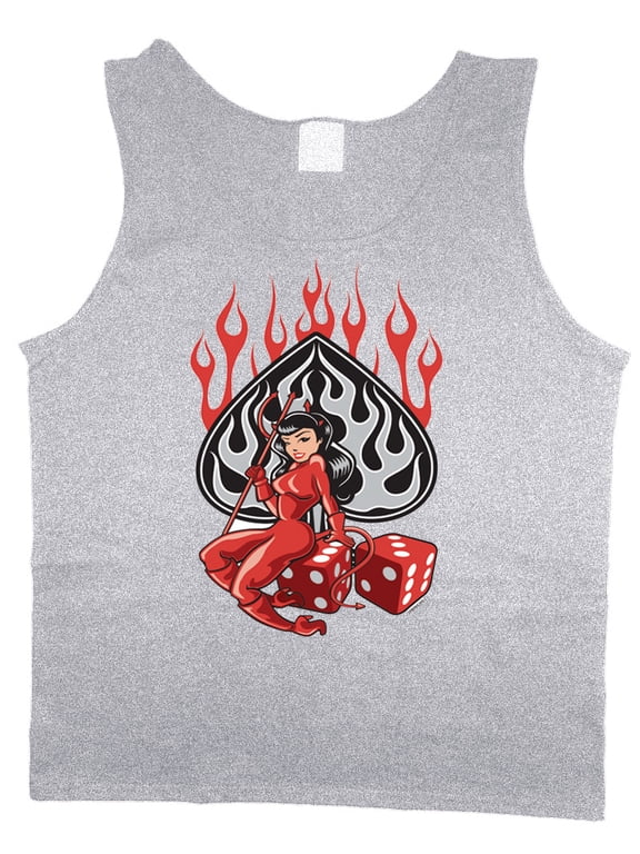 Mens Tank Tops Mens Shirts Sleeveless Muscle Tees Drag Racing Devil Girl