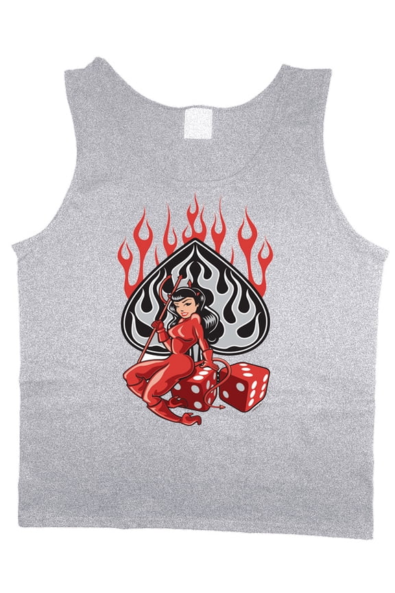 Mens Tank Tops Mens Shirts Sleeveless Muscle Tees Drag Racing Devil Girl
