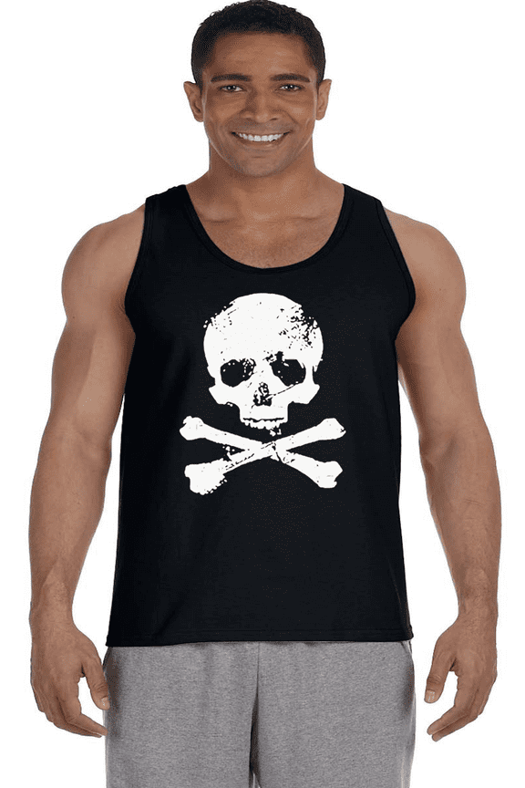 Mens Tank Tops Pirate Skull T-shirt Sleeveless Muscle Tee Tanks