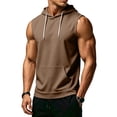 thumbnail image 1 of Mens Tank Tops Plus Size Casual Sleeveless Summer t-Shirt Lightweight Comfy Cut Off Gym Workout Hooded Muscle Tees, M, 1 of 7