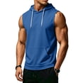thumbnail image 1 of Mens Tank Tops Plus Size Casual Sleeveless Summer t-Shirt Lightweight Comfy Cut Off Gym Workout Hooded Muscle Tees, XL, 1 of 7