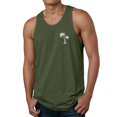 thumbnail image 1 of Mens Tank Tops Plus Size Summer Casual Beach Tank Top Palm Tree Print Vest Undershirt,Army Green,4XL, 1 of 4
