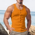 thumbnail image 1 of Mens Tank Tops Ribbed Sleeveless Button Crewneck A Shirts Casual Stretchy Slim Pullover Solid Color Basic Going-Out Loungewear Muscle Undershirts, 1 of 7