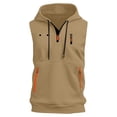 thumbnail image 1 of Mens Tank Tops Sleeveless Zip Up Hoodie Workout Gym Athletic Running Muscle Vest For Men Plus Size Tank Tops Earthy Yellow 2XL, 1 of 3