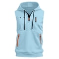 thumbnail image 1 of Mens Tank Tops Sleeveless Zip Up Hoodie Workout Gym Athletic Running Muscle Vest For Men Plus Size Tank Tops Light Blue L, 1 of 3