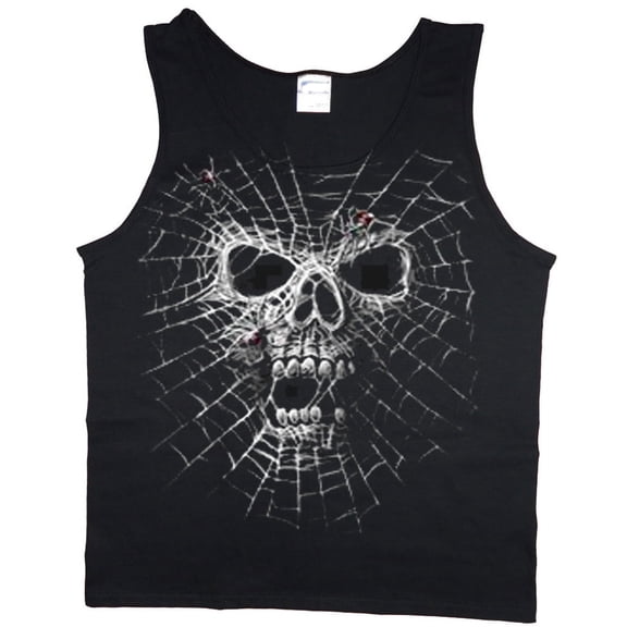 Mens Tank Tops Spider Web Skull Mens Shirts Sleeveless Muscle Tees