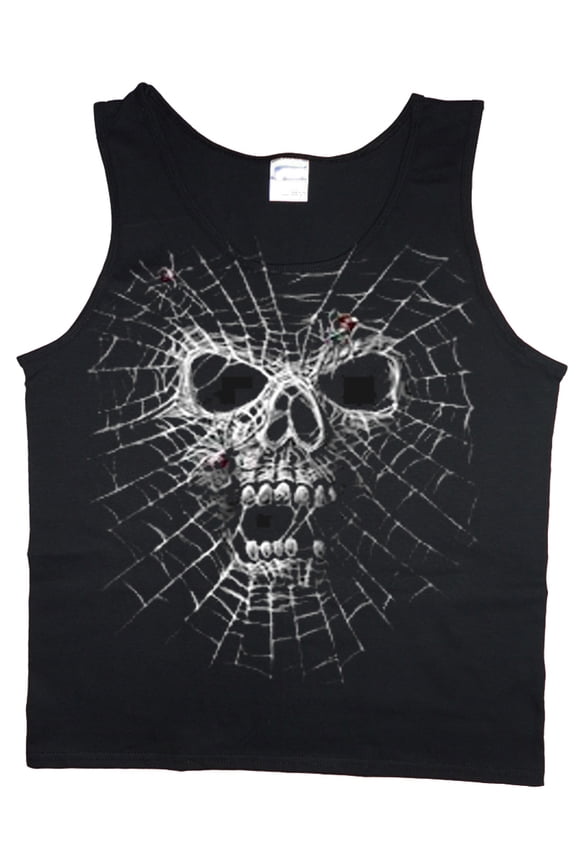Mens Tank Tops Spider Web Skull Mens Shirts Sleeveless Muscle Tees