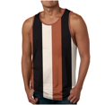 thumbnail image 1 of Mens Tank Tops Summer Qiggri Men's Leisure Time Fitness Home Wear Pajamas Color Cotton Fashion Streak Printing T-Shirt Sports, 1 of 4