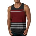 thumbnail image 1 of Mens Tank Tops Summer Qiggri Men's Leisure Time Fitness Home Wear Pajamas Color Cotton Fashion Streak Printing T-Shirt Sports, 1 of 4